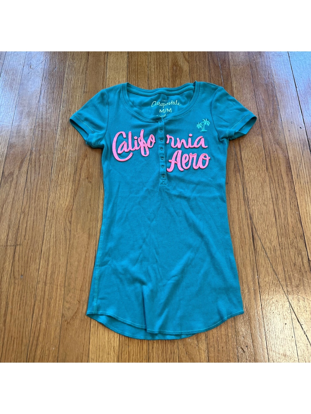 vintage Y2K teal Aeropostale Henley